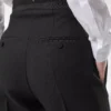 Pantalones de esmoquin de cintura alta de mezcla de lana y seda Pantalones de esmoquin de cintura alta de mezcla de lana y seda