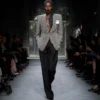 Pantalones de esmoquin de cintura alta de mezcla de lana y seda Pantalones de esmoquin de cintura alta de mezcla de lana y seda