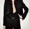 Chaqueta de oficial de gabardina de lana con ribetes Chaqueta de oficial de gabardina de lana con ribetes