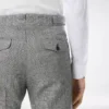Pantalones de lana, seda y lino con tejido Sharkskin Pantalones de lana, seda y lino con tejido Sharkskin