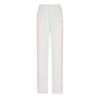 Pantalones de pijama de sarga de seda con ribetes