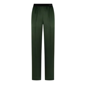 Pantalones de pijama de satén de seda elástico