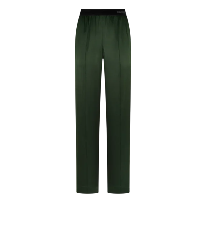 Pantalones de pijama de satén de seda elástico Pantalones de pijama de satén de seda elástico