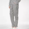 Pantalones de pijama de seda a rayas con ribetes Pantalones de pijama de seda a rayas con ribetes