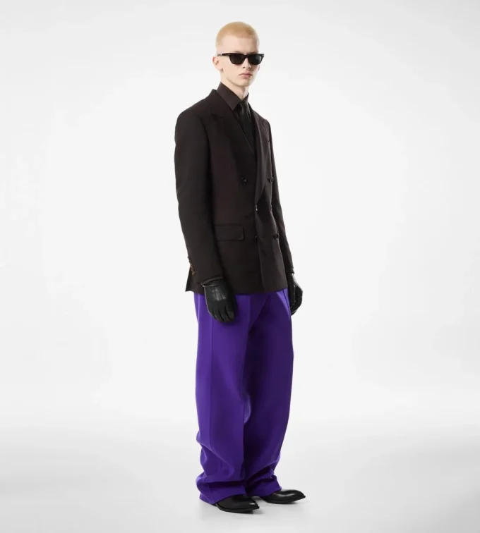 Pantalones de sarga doble divisible de cachemira Pantalones de sarga doble divisible de cachemira