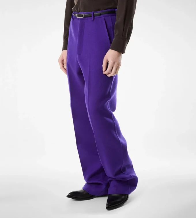 Pantalones de sarga doble divisible de cachemira Pantalones de sarga doble divisible de cachemira