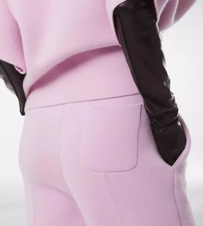 Pantalones deportivos esculturales de mezcla de cachemira ultrafina Pantalones deportivos esculturales de mezcla de cachemira ultrafina