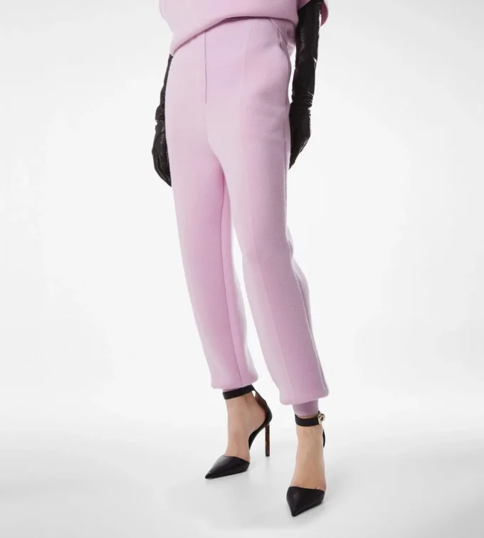 Pantalones deportivos esculturales de mezcla de cachemira ultrafina Pantalones deportivos esculturales de mezcla de cachemira ultrafina