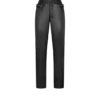 Pantalones moteros de piel granulada con textura Pantalones moteros de piel granulada con textura
