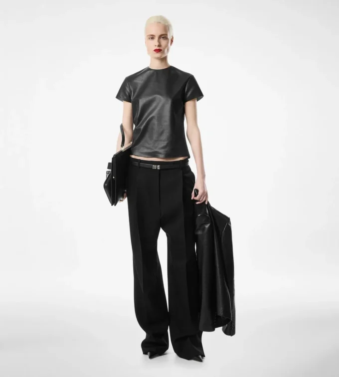 Pantalones plisados de lana Pantalones plisados de lana