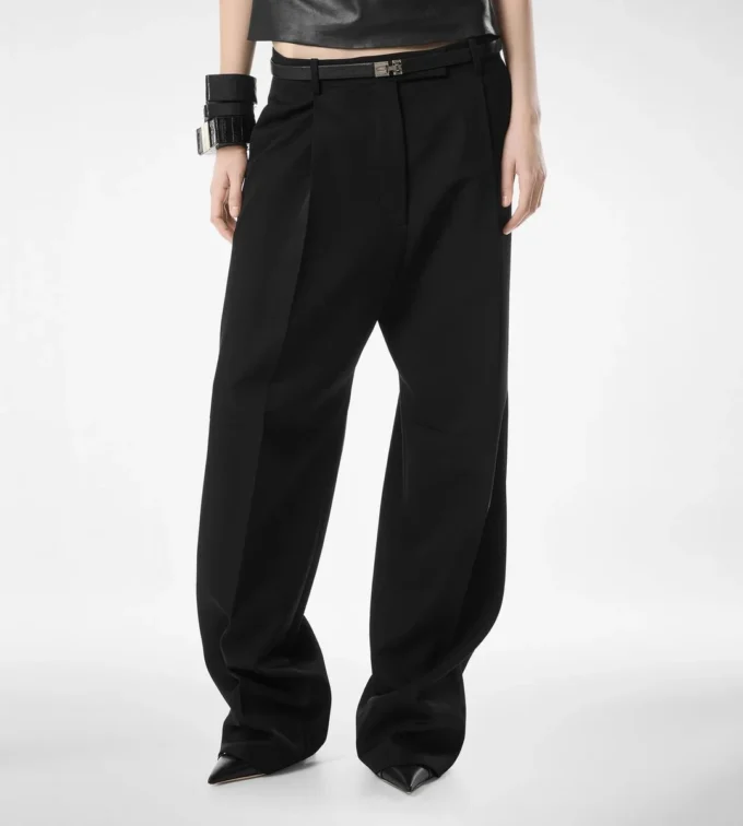Pantalones plisados de lana Pantalones plisados de lana