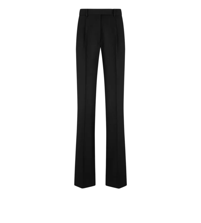 Pantalones rectos con pliegues relajados Sharp Grain De Poudre Pantalones rectos con pliegues relajados Sharp Grain De Poudre