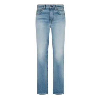 Pantalones rectos de denim lavado a la piedra