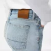 Pantalones rectos de denim lavado a la piedra