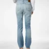 Pantalones rectos de denim lavado a la piedra