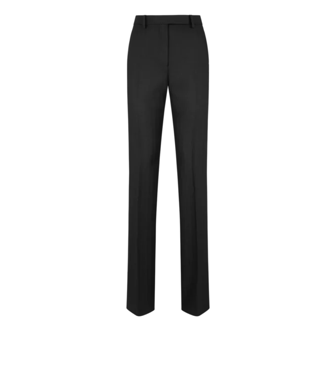Pantalones rectos entallados con diseño en espiga Pantalones rectos entallados con diseño en espiga