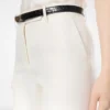 Pantalones rectos entallados de lana y seda con rayas sombreadas Pantalones rectos entallados de lana y seda con rayas sombreadas