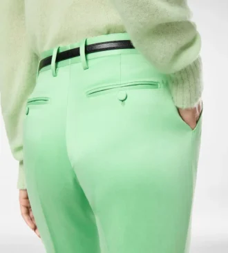 Pantalones rectos entallados de mezcla de algodón y seda lavada Pantalones rectos entallados de mezcla de algodón y seda lavada