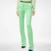 Pantalones rectos entallados de mezcla de algodón y seda lavada Pantalones rectos entallados de mezcla de algodón y seda lavada