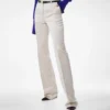 Pantalones rectos entallados de mezcla de algodón y seda lavada Pantalones rectos entallados de mezcla de algodón y seda lavada