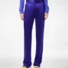 Pantalones rectos plisados con jacquard de lunares Pantalones rectos plisados con jacquard de lunares