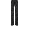 Pantalones rectos relajados con pliegues de lana y algodón a rayas Barathea Pantalones rectos relajados con pliegues de lana y algodón a rayas Barathea