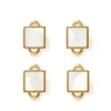 Pendientes cuadrados de oro y perlas