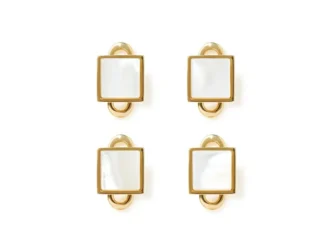 Pendientes cuadrados de oro y perlas