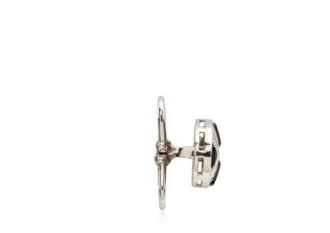 Pendientes redondos de diamantes y ónix