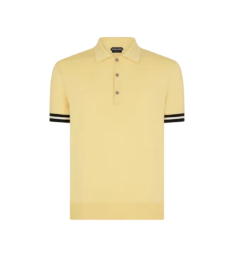 Polo de algodón y seda con ribetes en contraste