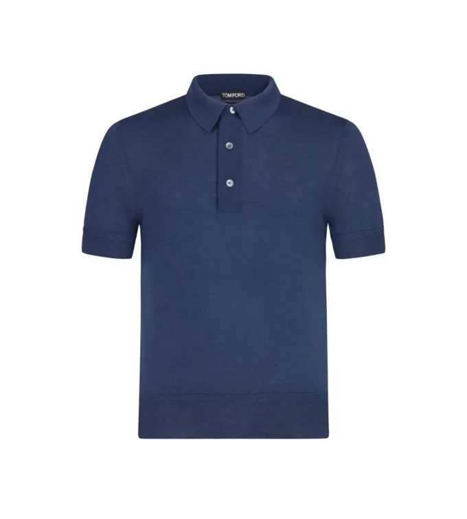 Polo de cachemira y seda de calibre fino Polo de cachemira y seda de calibre fino