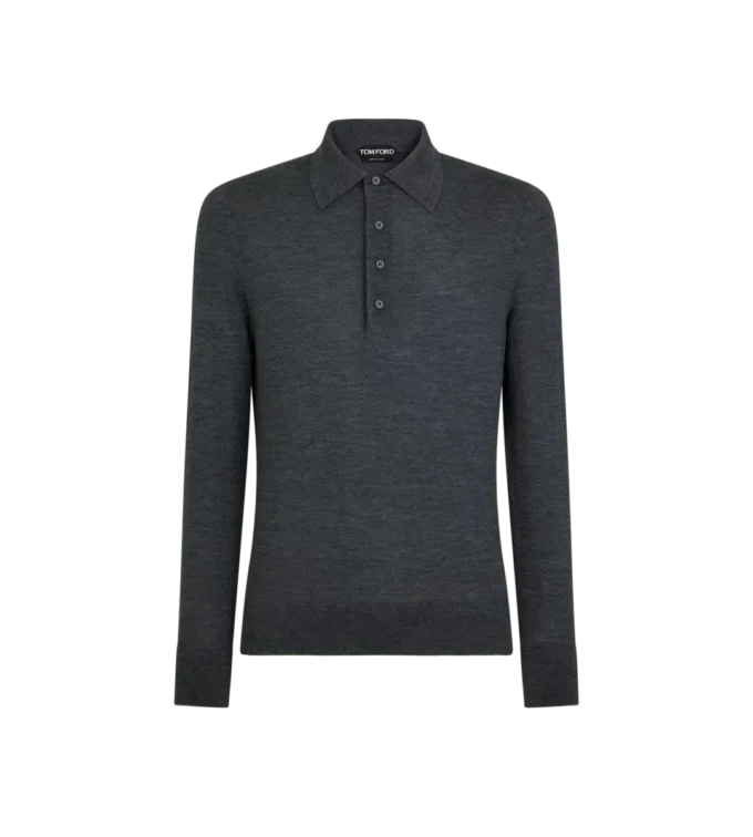 Polo de lana pura de calibre fino Polo de lana pura de calibre fino