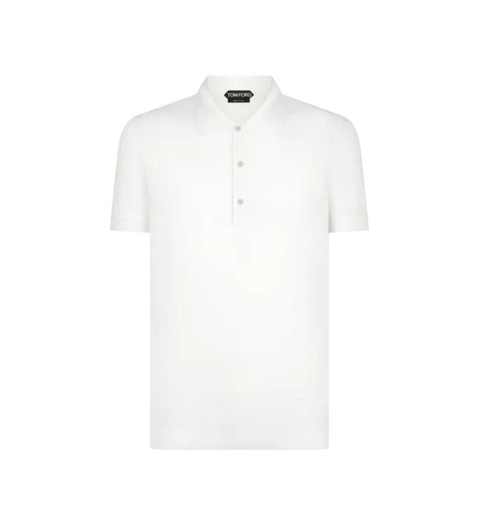 Polo de malla de seda y algodón