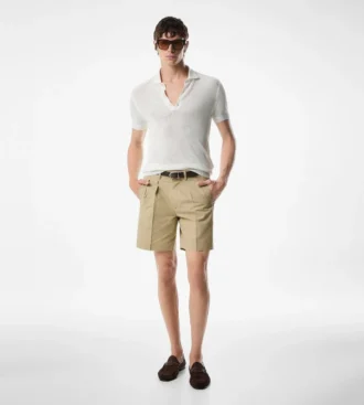 Polo de malla de seda y algodón