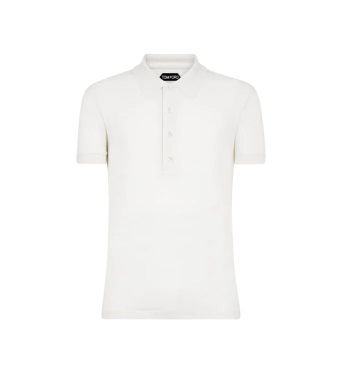 Polo de manga corta de algodón y cachemira Polo de manga corta de algodón y cachemira