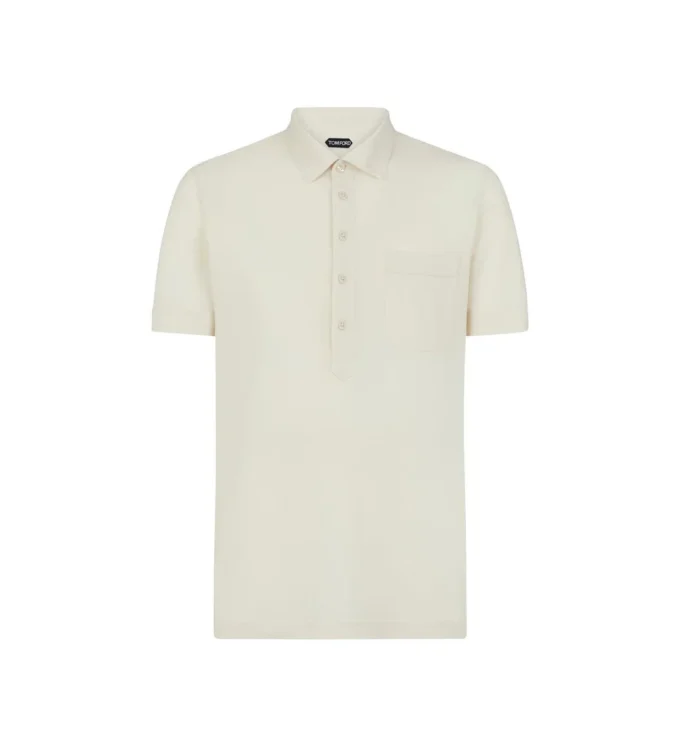 Polo de piqué con mezcla de seda Polo de piqué con mezcla de seda
