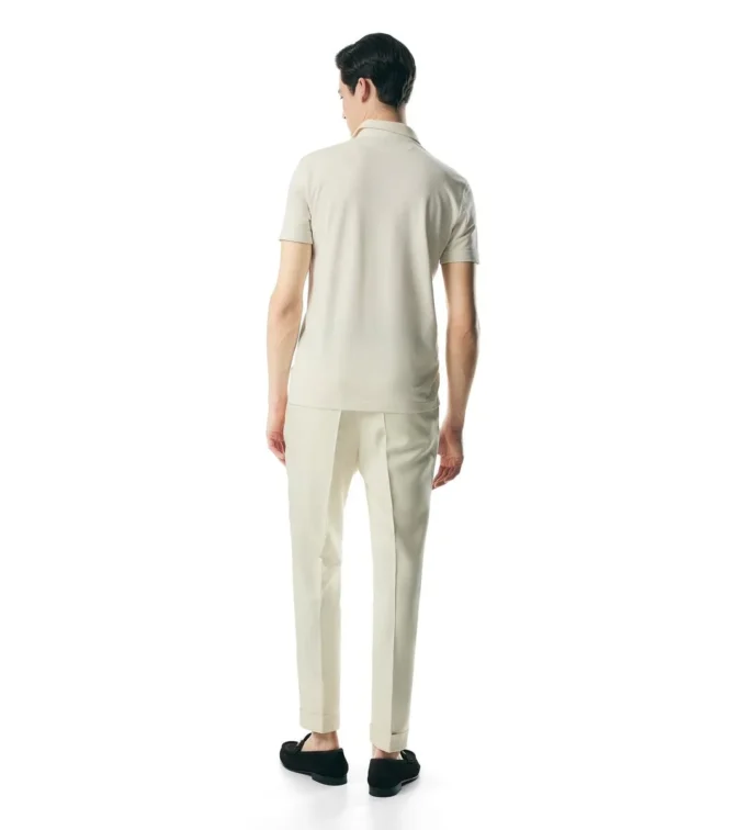 Polo de piqué con mezcla de seda Polo de piqué con mezcla de seda