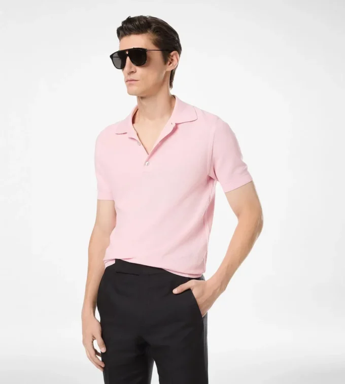 Polo de piqué de seda y algodón Polo de piqué de seda y algodón