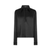 Polo de satén de seda elástico con logotipo TF bordado en tono Polo de satén de seda elástico con logotipo TF bordado en tono