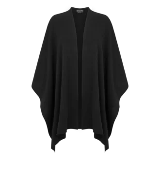 Poncho de cachemira con logotipo bordado Tf en tono sobre tono Poncho de cachemira con logotipo bordado Tf en tono sobre tono