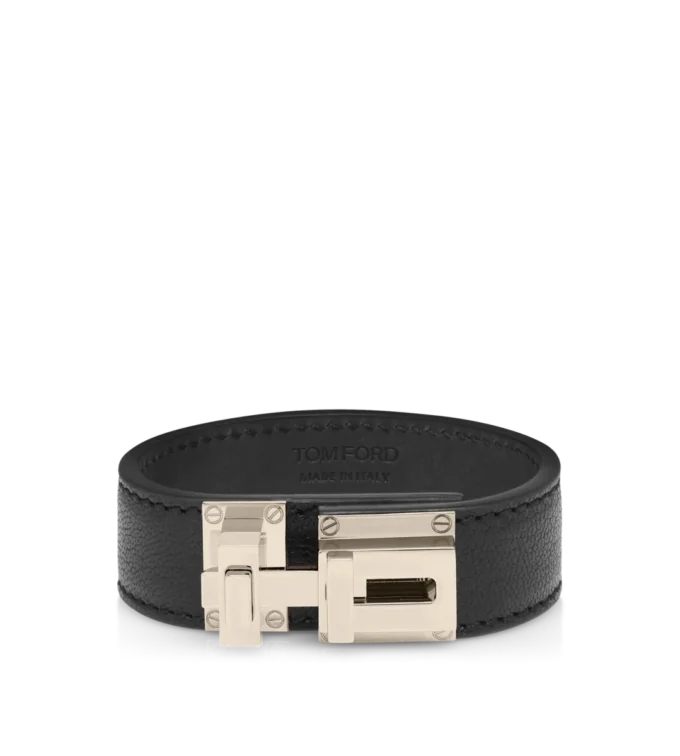 Pulsera con cierre en T de piel granulada flexible Pulsera con cierre en T de piel granulada flexible