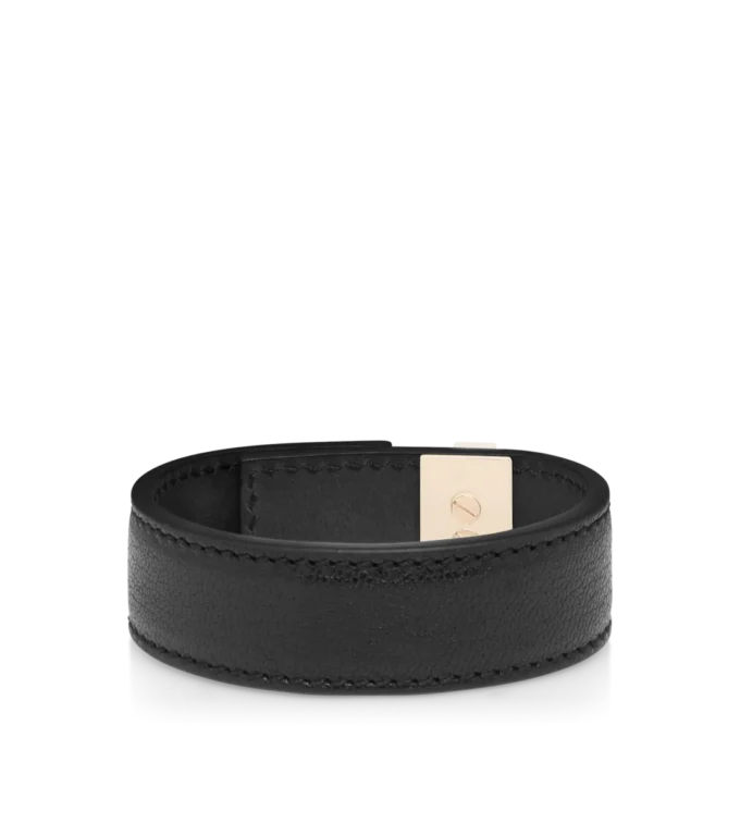 Pulsera con cierre en T de piel granulada flexible Pulsera con cierre en T de piel granulada flexible