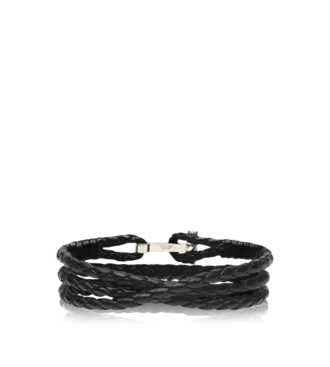 Pulsera T de cuero trenzado Pulsera T de cuero trenzado