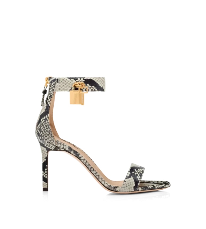 Sandalias con candado de pitón estampado Sandalias con candado de pitón estampado