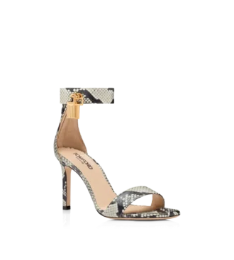 Sandalias con candado de pitón estampado