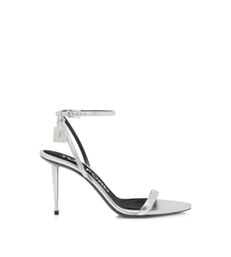 Sandalias con cierre de napa laminada