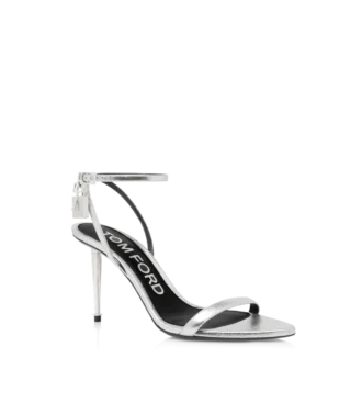Sandalias con cierre de napa laminada