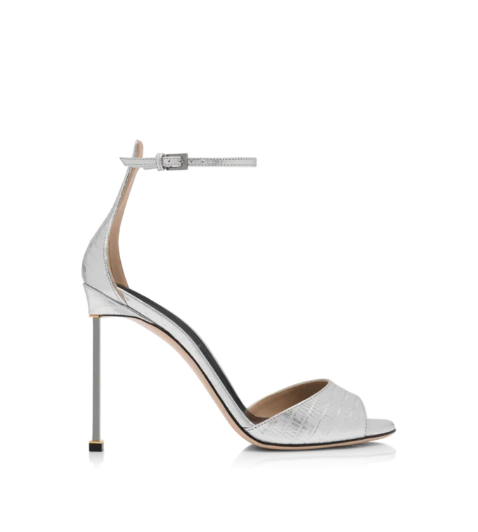 Sandalias con correa al tobillo y estampado laminado Tejus Spire
