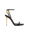 Sandalias de tacón con punta afilada y hebilla metálica brillante Sandalias de tacón con punta afilada y hebilla metálica brillante