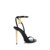 Sandalias de tacón con punta afilada y hebilla metálica brillante Sandalias de tacón con punta afilada y hebilla metálica brillante